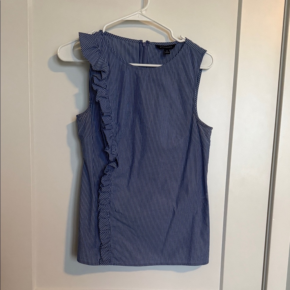 Banana Republic Blue Striped Blouse size 8